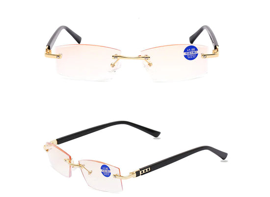Stylish Rimless Blue Light Blocking Reading Glasses