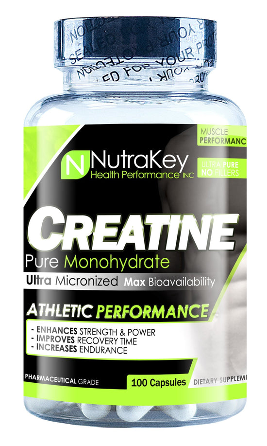Nutrakey Creatine Monohydrate Capsules Ultra-micronized Formula for Maximum bioavailability
