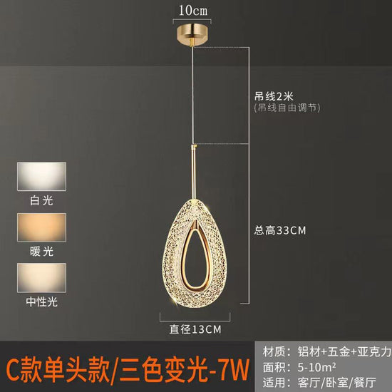 Modern Minimalist Pendant Light for Bedroom and Bar