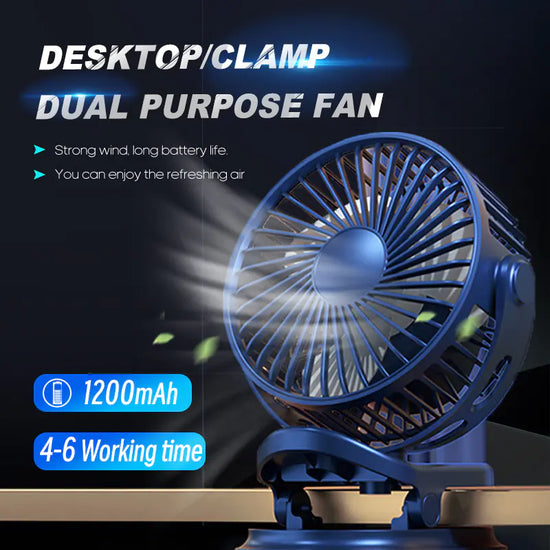 Mini USB Rechargeable Fan with Timer and 3 Speeds