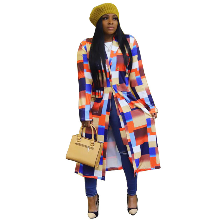 Lapel Windbreaker Jacket for Stylish Outerwear in vibrant colors and trendy pattern, ideal outerwear for fashion-forward looks.