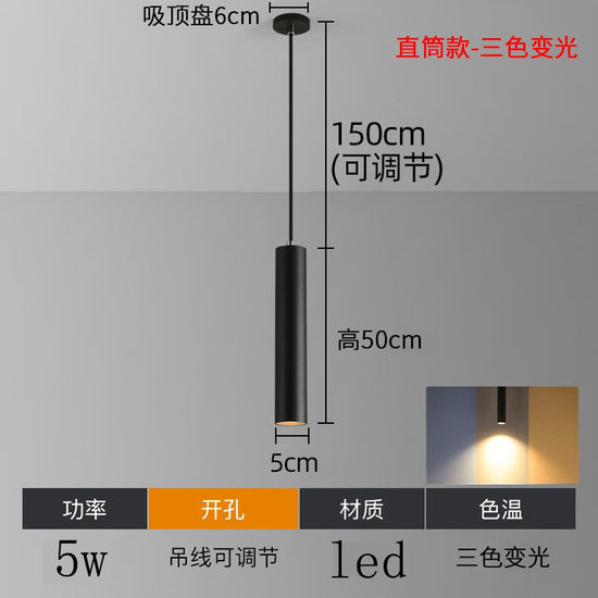 Modern Minimalist LED Cylinder Pendant Light