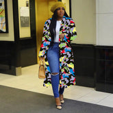 Lapel Windbreaker Jacket for Stylish Outerwear showcased in a vibrant camo print, perfect for trendy layering.