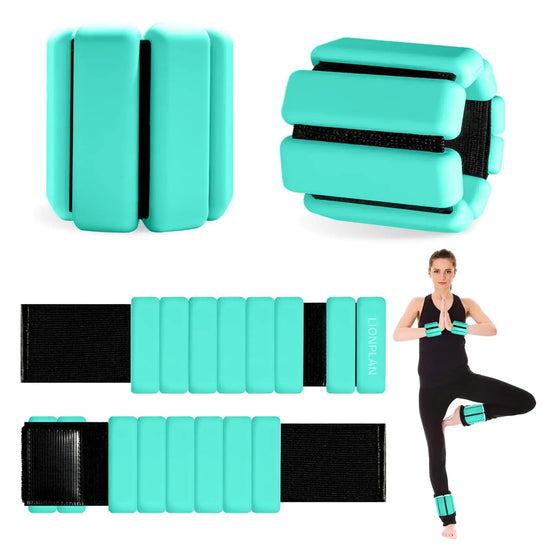 Pilates Wrist Ankle Weights for Women and Men Wearable Arm Adjustable Leg Strength Training Weights Silicone Weighted Bracelet 1lb Each for Workout Walking Yoga Dance Gym Set of 2